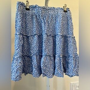 Wild Fable Blue Floral A-Line Skirt